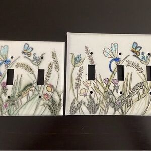 Light switch covers hand painted 3 switch and 2 switch plate